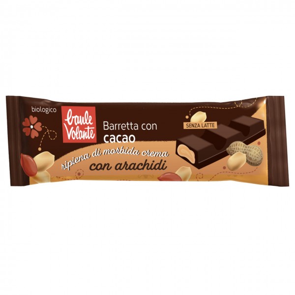 Barretta con cacao e ripieno morbido (42%) alle arachidi 25g BAULE VOLANTE