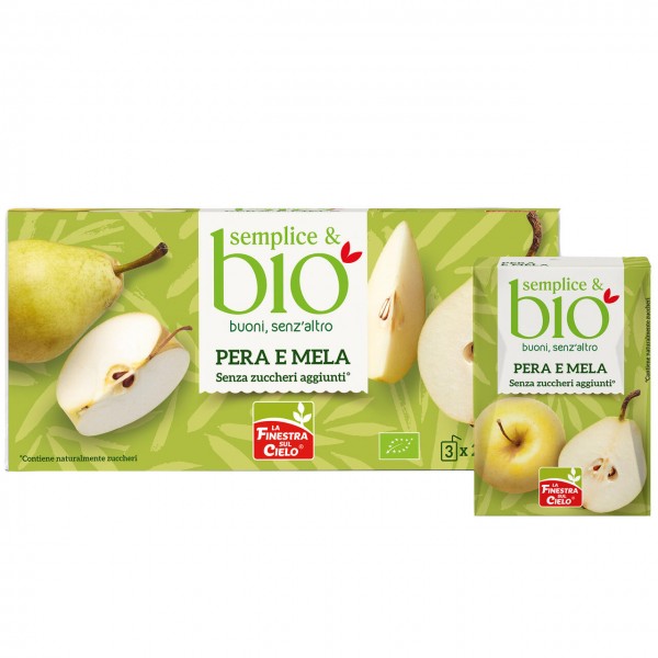 Bevanda di pera e mela 3x200ml SEMPLICE&BIO