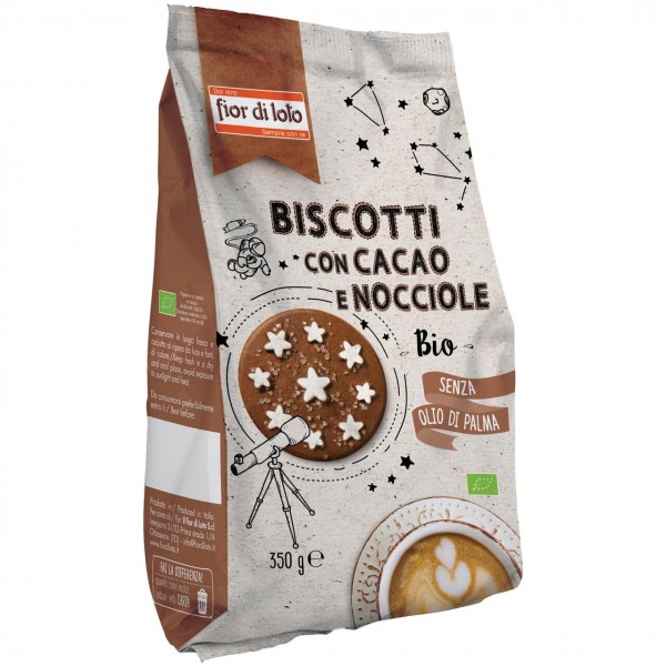 Biscotti con Cacao e Nocciole 350g FIor di Loto