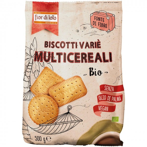 Biscotti Variè Multicereali 500gr Fior di Loto