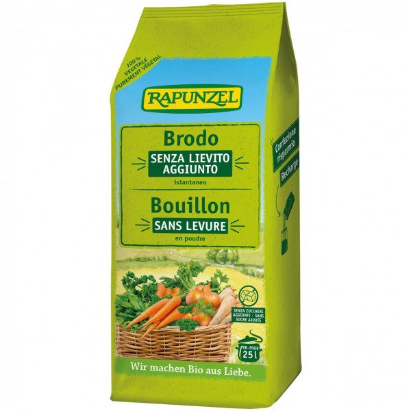 Brodo vegetale in polvere senza lievito aggiunto - ecoricarica 500g RAPUNZEL