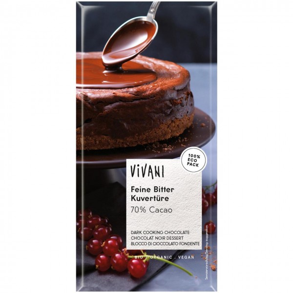 Cioccolato fondente in blocco 200g Vivani