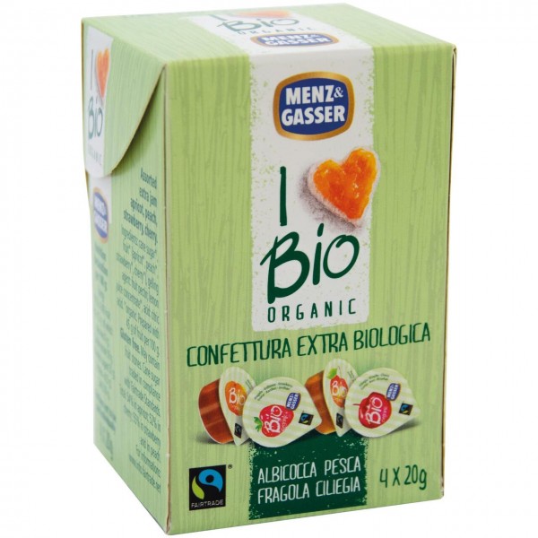 Confettura extra monodose assortita 4x20g MENZ & GASSER BIO