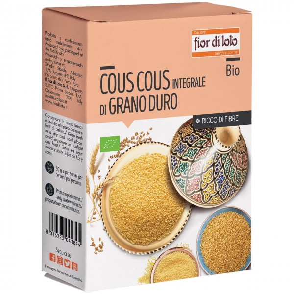 Cous cous di semola di grano duro integrale 500g FIOR DI LOTO