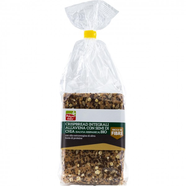 Crispbread integrali all'avena con semi di chia 200g LA FINESTRA SUL CIELO