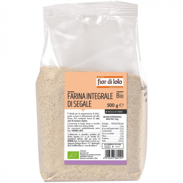 Farina Integrale di Segale 500g Fior di Loto