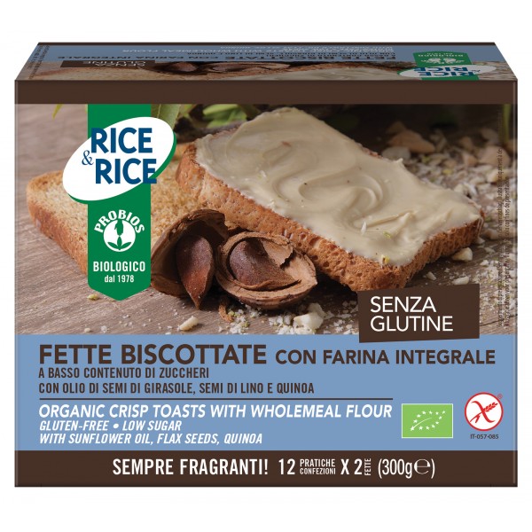 FETTE BISCOTTATE CON FARINA INTEGRALE (6x50g) 300g RICE & RICE