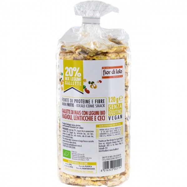 Gallette di mais con legumi 120g FIOR DI LOTO