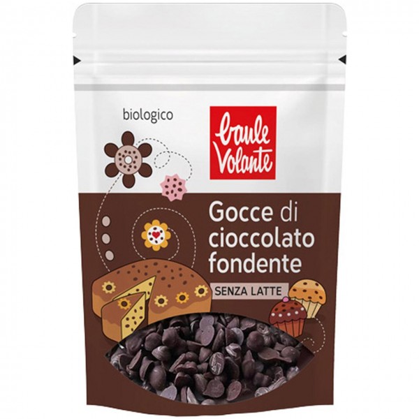 Gocce di cioccolato fondente senza latte 70g BAULE VOLANTE