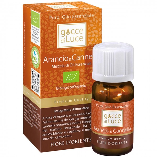 Olio essenziale di arancio e cannella 10ml GOCCE DI LUCE
