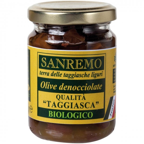 Olive taggiasche denocciolate in olio extravergine 130g SANREMO