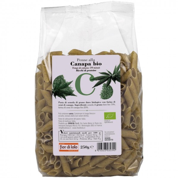 Penne di Grano Duro alla Canapa 250g Fior di Loto