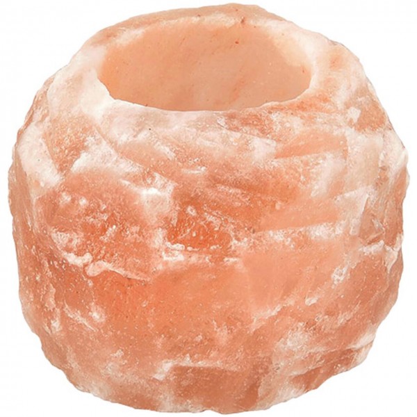 Porta candela di sale rosa dell'himalaya - s 1pz DOLMEN - SALI DAL MONDO