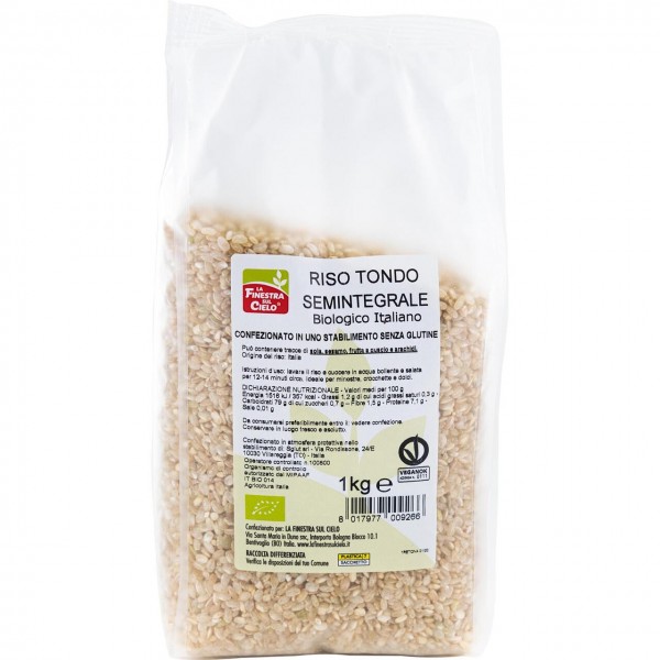 Riso semintegrale tondo italiano 1kg LA FINESTRA SUL CIELO