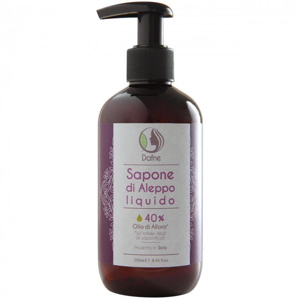 Sapone di aleppo liquido - 40% olio di alloro 250ml DAFNE