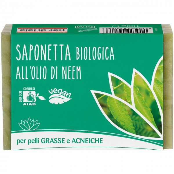 Saponetta all'olio di neem - per pelli grasse e impure 100g FIOR DI LOTO