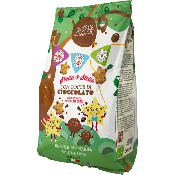 Stella&Stello Biscotti con Gocce di Cioccolato 300 G SOTTOLESTELLE