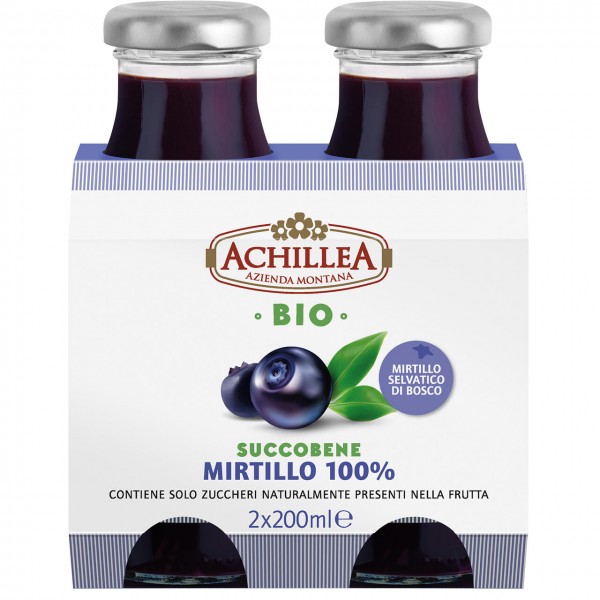 Succobene mirtillo 100% 2x200ml Achillea