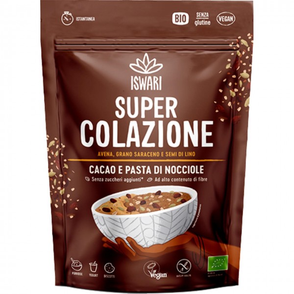Super colazione - cacao e pasta di nocciole 360g ISWARI