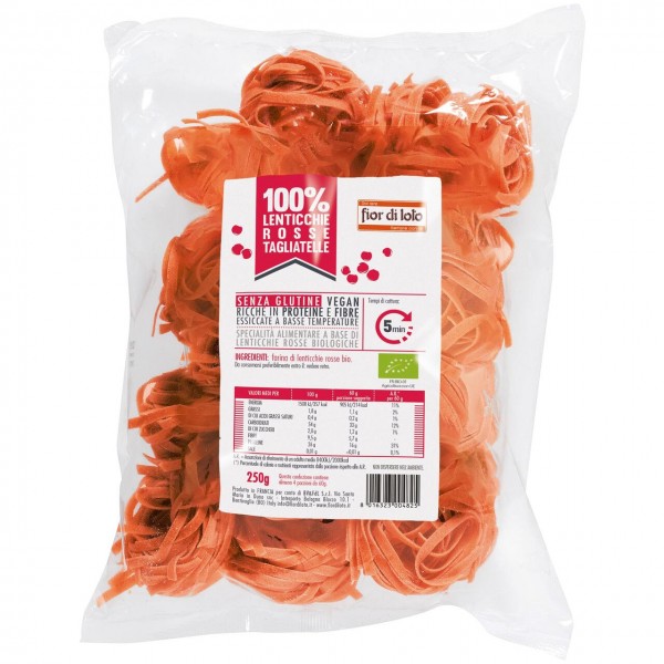 Tagliatelle di lenticchie rosse 250g FIOR DI LOTO