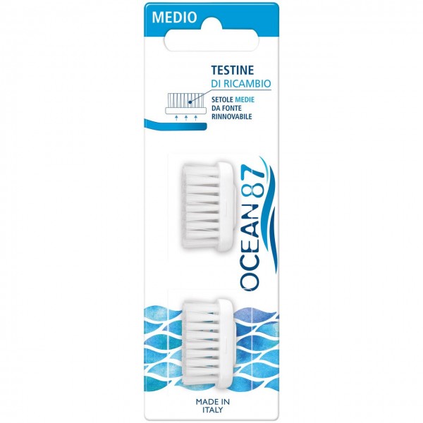 Testine intercambiabili - setole nylon - medio 2pz OCEAN87