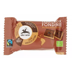 Biscotti al farro ricoperti di cioccolato fondente Farrociock 28g ALCE NERO