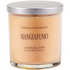 Candela vegetale mangiafumo con coperchio alluminio-liquirizia,fiori, cacao dolce 150ml CERERIA LUMEN