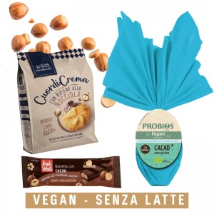 Uova di Pasqua Vegan + Biscotti e Barretta Cacao crema con Nocciole