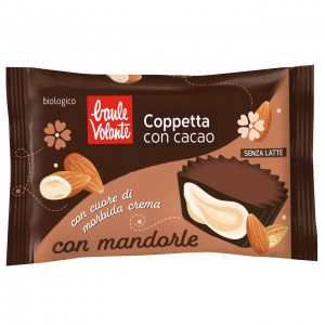 Coppetta con cacao con cuore di morbida crema con mandorle 25g BAULE VOLANTE