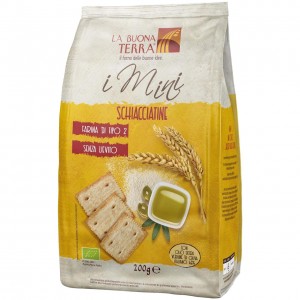 I mini - schiacciatine croccanti senza lievito con farina tipo "2" 200g LA BUONA TERRA