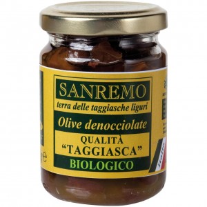 Olive taggiasche denocciolate in olio extravergine 130g SANREMO