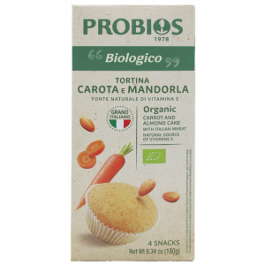 Tortina carota e mandorle con confezione singola interna 4x45g LA VIA DEL GRANO