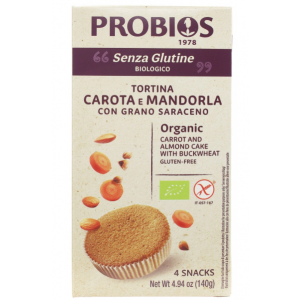Tortina Carote e Mandorle Senza Glutine 4x35g Probios