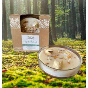 Candela naturale 3 stoppini Wild Spirits Gelsomino Caprifoglio 200g Boho Organic