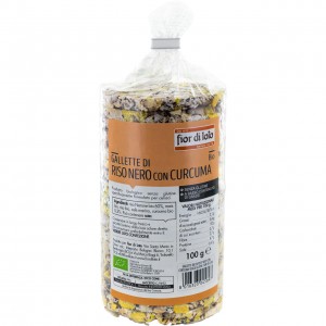 Gallette di riso nero con curcuma 100g FIOR DI LOTO