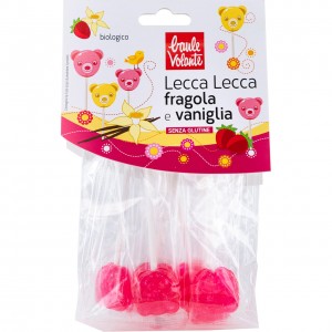 Lecca lecca orsetto alla fragola e vaniglia 64g BAULE VOLANTE