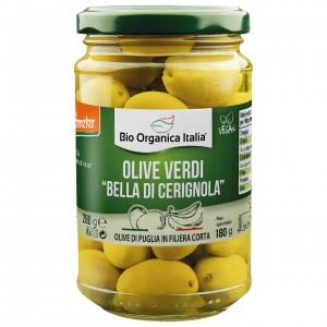 Olive verdi bella di cerignola in salamoia 280g BIO ORGANICA ITALIA