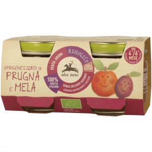 Omogeneizzato di prugna e mela 2x80g ALCE NERO