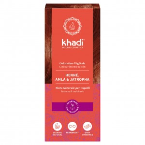 Tinta naturale per capelli - henné, amla & jatropha rouge 100g KHADI