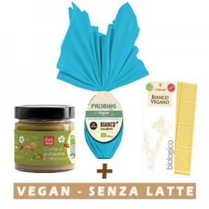 Uovo di Pasqua Bianco + Crema al Pistacchio + Cioccolato Bianco Vegan