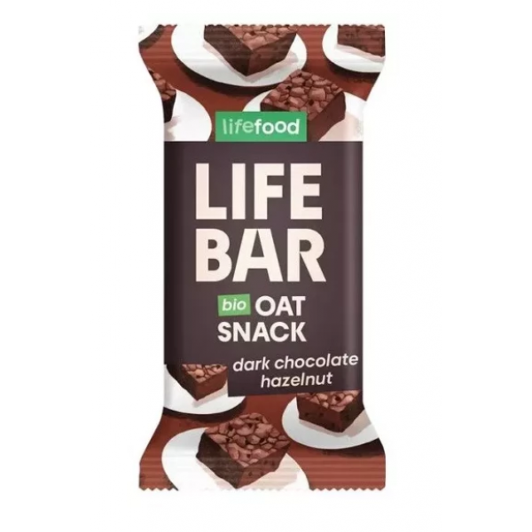 Barretta LifeBar Avena Cioccolato Fondente e Nocciole 40g Lifefood
