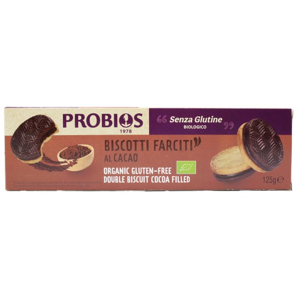 Biscotti Bis-Free ripieni al Cacao Vegan 125g Probios