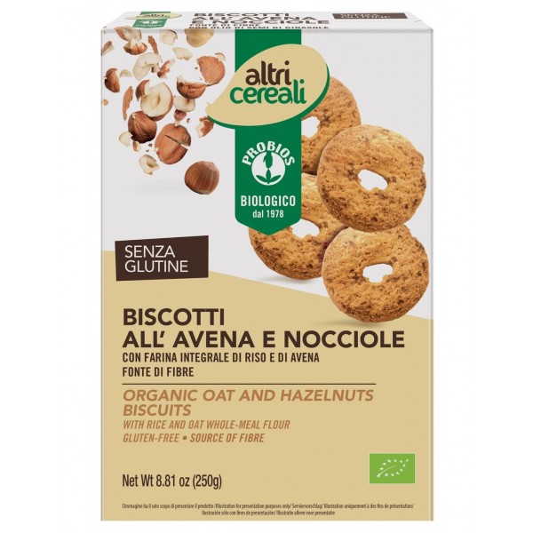 Biscotti all'Avena e Nocciole Senza Glutine 250gr Probios