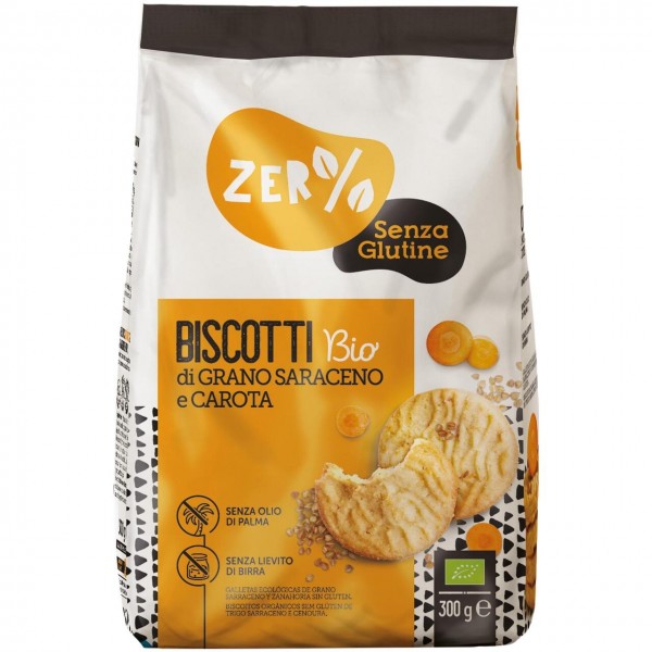 Biscotti di grano saraceno e carota Senza Glutine 300g Zer% Glutine