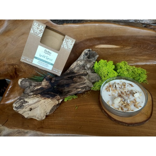 Candela naturale 3 stoppini Wild Spirits Gelsomino Caprifoglio 200g Boho Organic