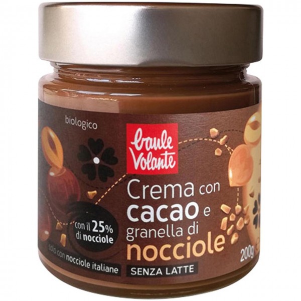 Crema con cacao e granella di nocciole