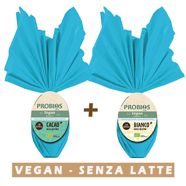 Uovo di Pasqua Vegan al cioccolato bianco + Uovo di Pasqua Vegan con Cacao