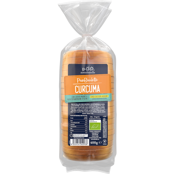 Pane Bauletto di Grano Tenero con Curcuma e Semi di Papavero 400g Sottolestelle