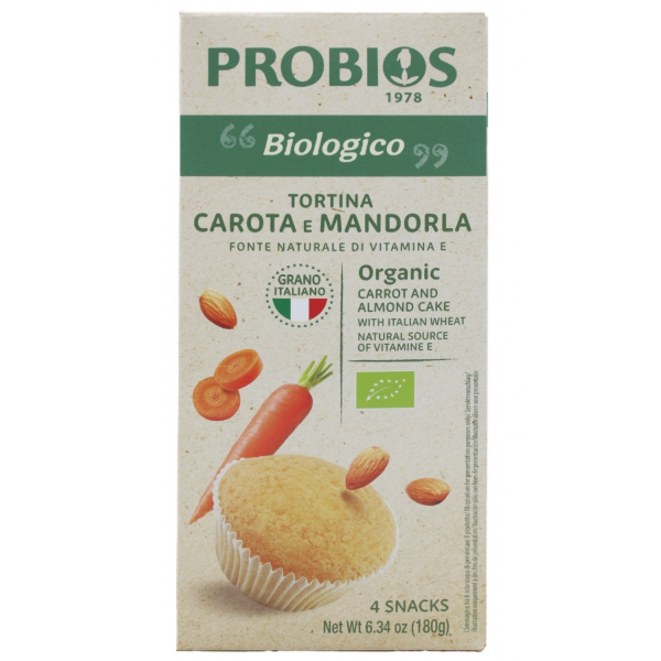 Tortina carota e mandorle con confezione singola interna 4x45g LA VIA DEL GRANO