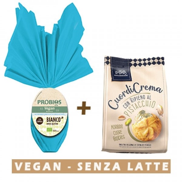 Uovo di Pasqua Bianco Vegan + Cuordicrema con Crema al Pistacchio